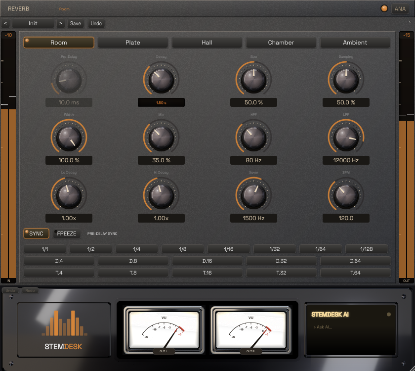 StemDesk Reverb plugin